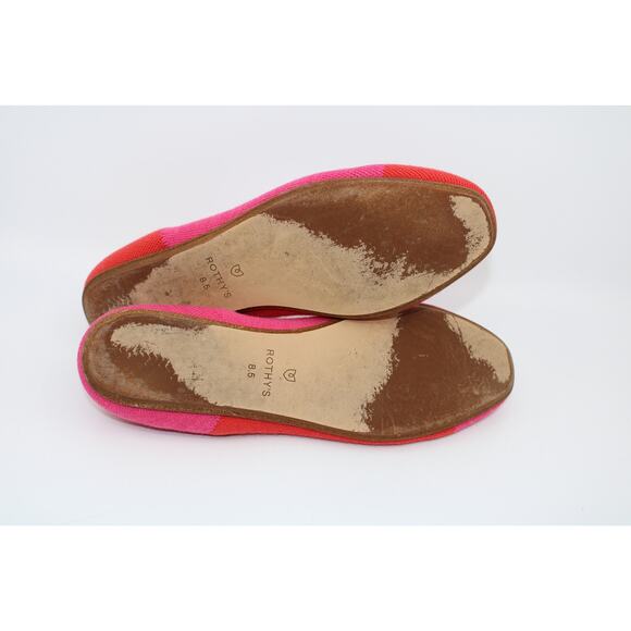 Rothy A5 Rothy\'s X Marta Ferri Flame Azalea Pink Orange Color Block Flats Shoes Sz 8.5